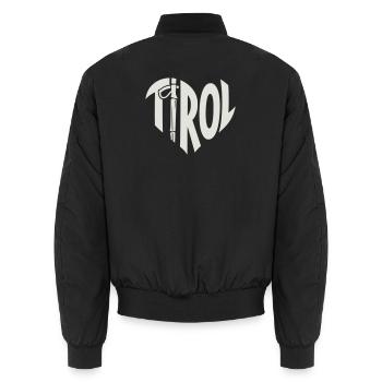 Lettrage Tirol Herz avec bâton de randonnée - Bomber unisexe - noir - Dos - AI Model Male 185 light (185cm)