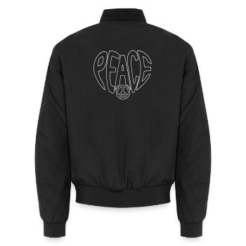 Cœur de la Paix avec le Signe de la Paix - Bomber unisexe - noir - Dos - AI Model Male 185 light (185cm)