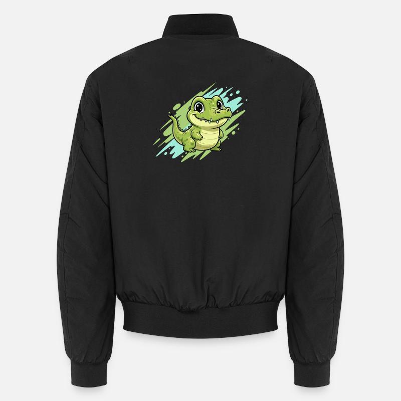 Fröhlicher Krokodil Cartoon Unisex Bomberjacke