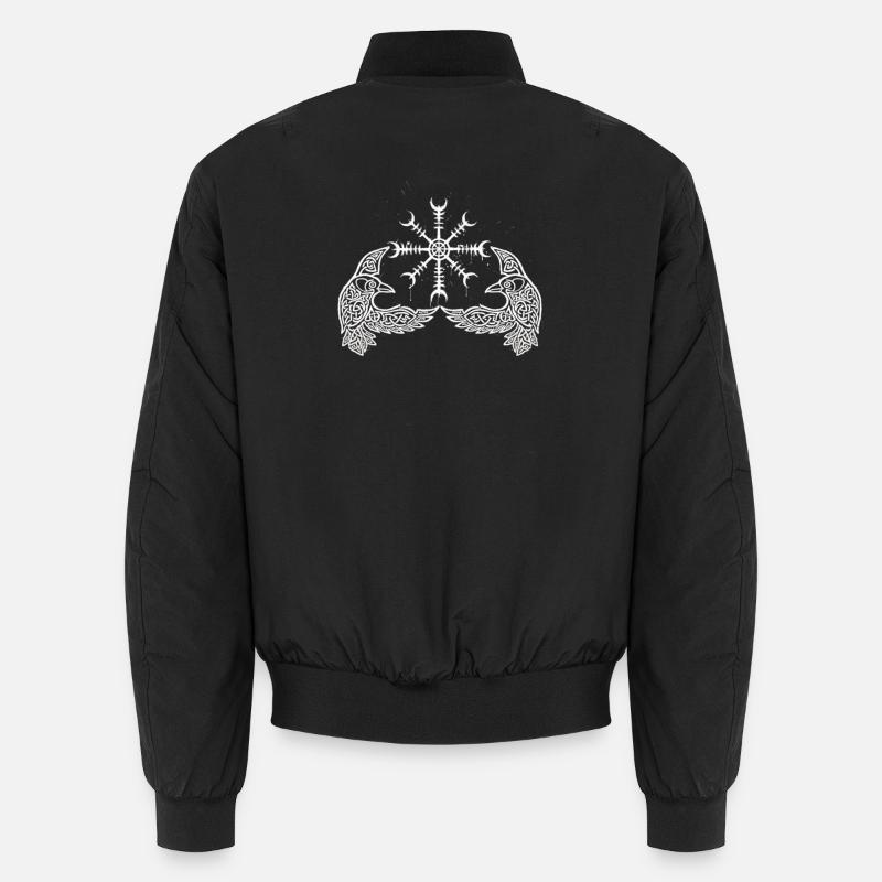 Hugin & Munin - Odins Raben mit Runen Wikinger Unisex Bomberjacke