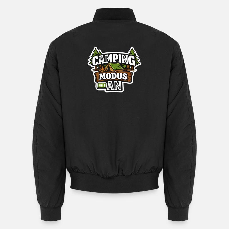 Camping Modus ON – Outdoor Logo Unisex Bomberjacke