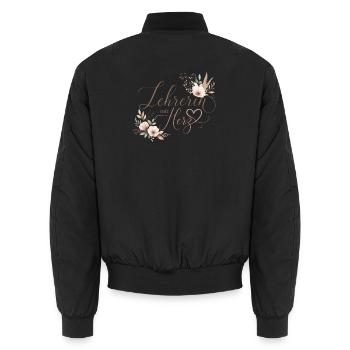 Lehrerin mit Herz!  - Unisex Bomberjacke - Schwarz - Hinten - AI Model Male 185 light (185cm)