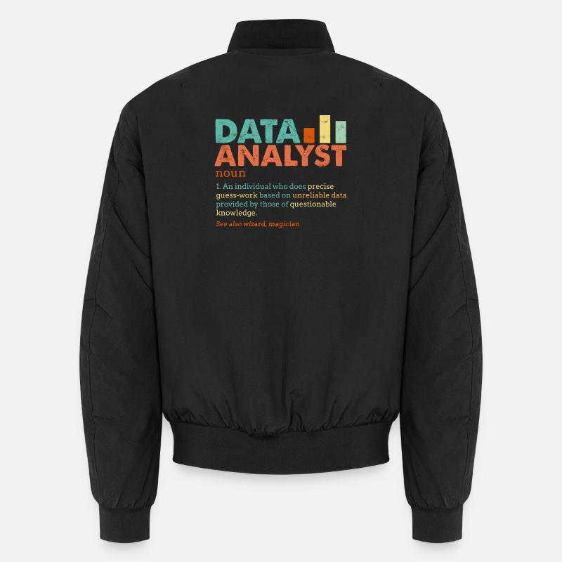 Data Analyst Retro Farbblöcke - Unisex Bomberjacke - Schwarz