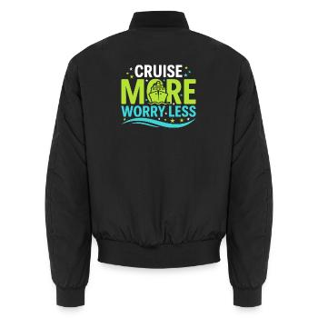 Kreuzfahrt-oma, Oma An Deck, - Unisex Bomberjacke - Schwarz - Hinten - AI Model Male 185 light (185cm)
