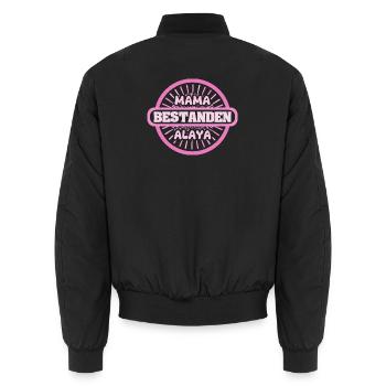 Alaya als Name - Unisex Bomberjacke - Schwarz - Hinten - AI Model Male 185 light (185cm)