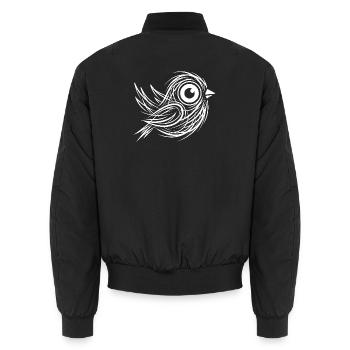 Minimal Line Art Minimalist Abstract Sketch Scribb - Unisex Bomber Jacket - black - Back - AI Model Male 185 light (185cm)