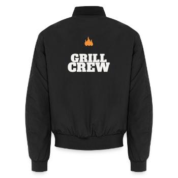 Grill Crew BBQ Grilling Grill Master Team Father's Day - Unisex Bomber Jacket - black - Back - AI Model Male 185 light (185cm)