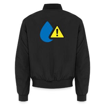 Water Leak Warning Solid Icon Moisture Symbol - Unisex Bomber Jacket - black - Back - AI Model Male 185 light (185cm)