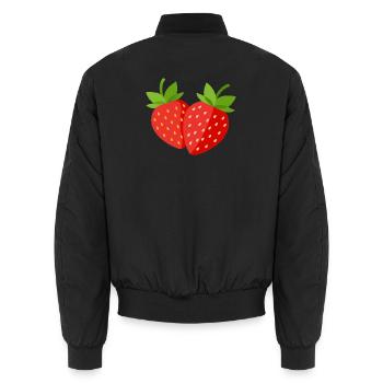 fraise - Bomber unisexe - noir - Dos - AI Model Male 185 light (185cm)