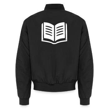 Buch Bücher lesen Geschenk - Unisex Bomberjacke - Schwarz - Hinten - AI Model Male 185 light (185cm)
