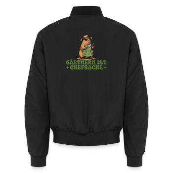 Gärtnern ist Chefsache Hobbygärtner Capybara - Unisex Bomberjacke - Schwarz - Hinten - AI Model Male 185 light (185cm)