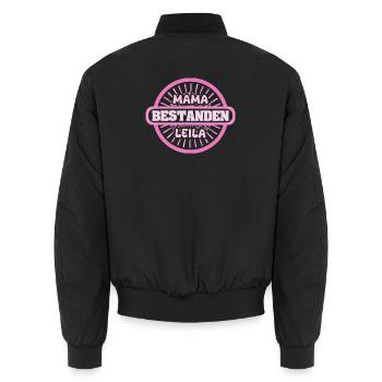 Name Leila - Unisex Bomberjacke - Schwarz - Hinten - AI Model Male 185 light (185cm)