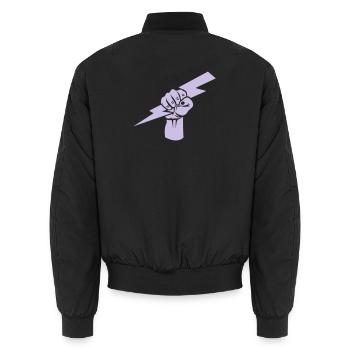 Faust mit Blitz - T-Shirt - Gym wear - Unisex Bomberjacke - Schwarz - Hinten - AI Model Male 185 light (185cm)