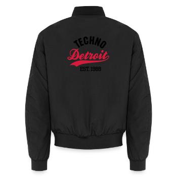 Techno Detroit est.1988 - Unisex Bomberjacke - Schwarz - Hinten - AI Model Male 185 light (185cm)