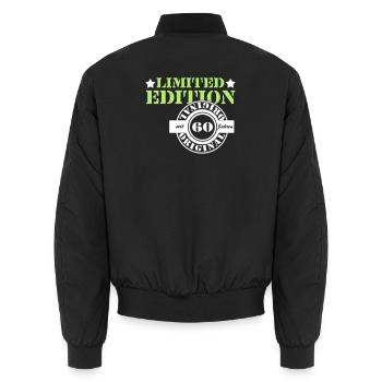 60. Geburtstag , limited Edition orginal 60 (25) - Unisex Bomberjacke - Schwarz - Hinten - AI Model Male 185 light (185cm)