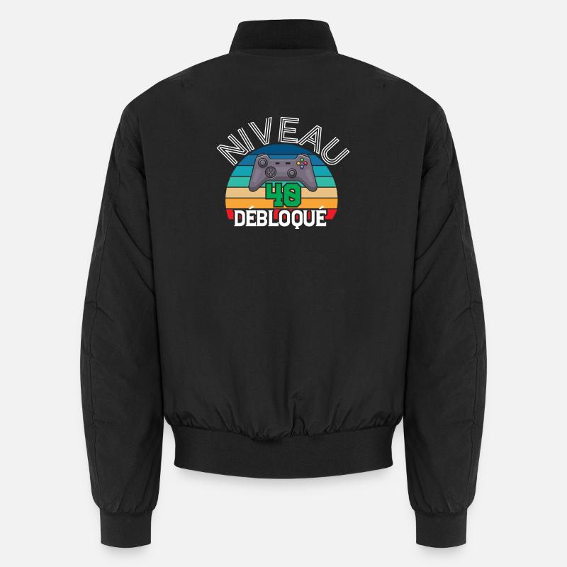 Level 40 freigeschaltet - Unisex Bomberjacke - Schwarz
