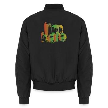 Ich bin hier - Unisex Bomberjacke - Schwarz - Hinten - AI Model Male 185 light (185cm)