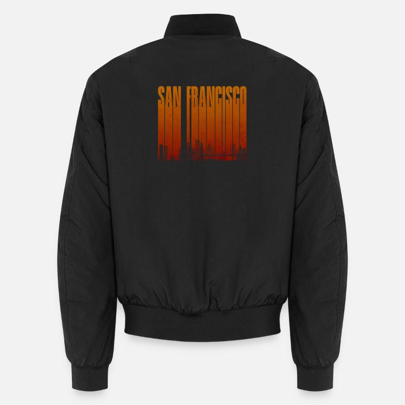 San Francisco Orange Skyline - Unisex Bomberjacke - Schwarz