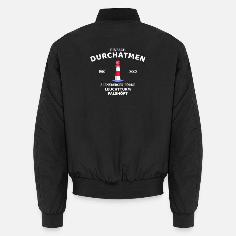 Flensburger Förde, Leuchtturm Falshöft, Durchatmen Unisex Bomberjacke