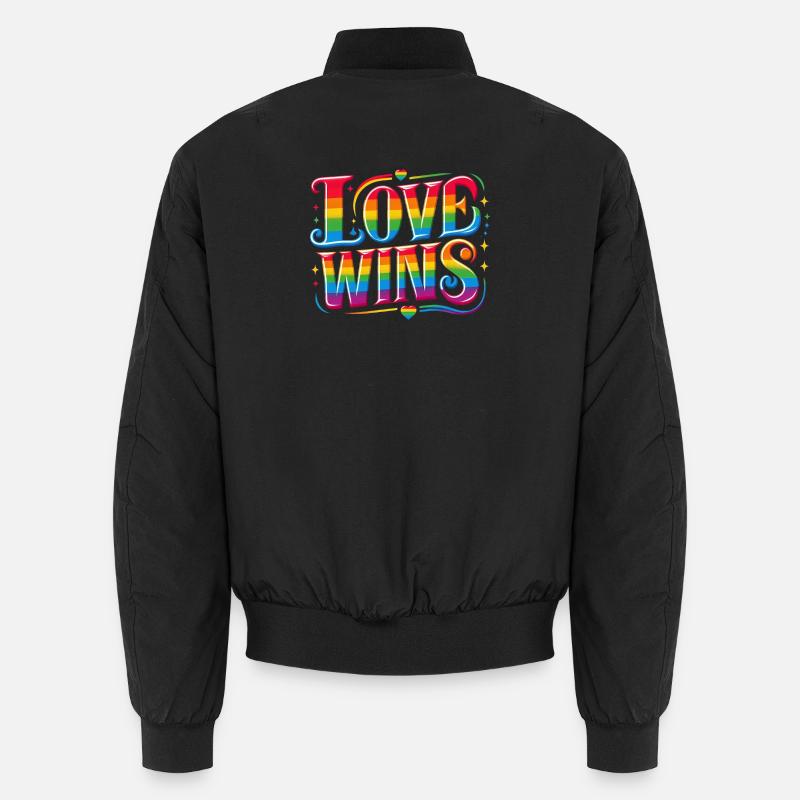 LOVE WINS: Celebrate Pride and Unity Unisex Bomber Jacket