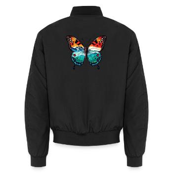 Schmetterling - Unisex Bomberjacke - Schwarz - Hinten - AI Model Male 185 light (185cm)
