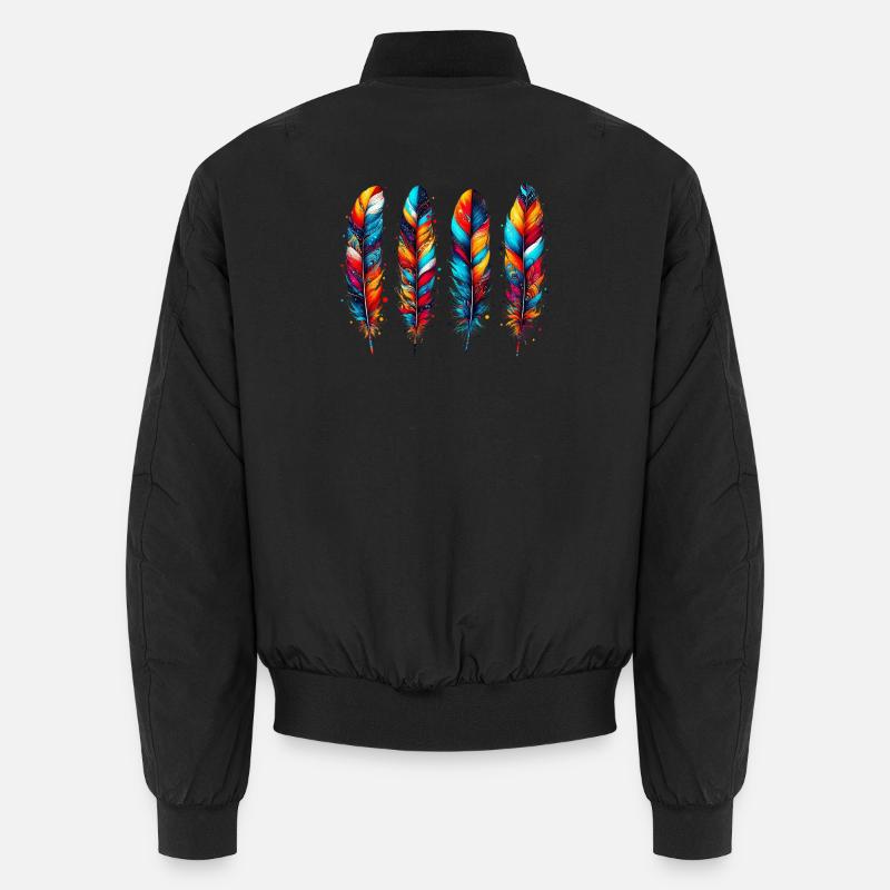 Feathers - Unisex Bomber Jacket - black
