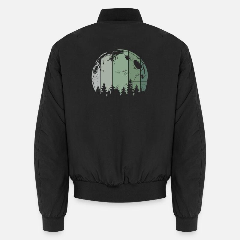 Moon forest tree retro vintage icon logo Unisex Bomber Jacket