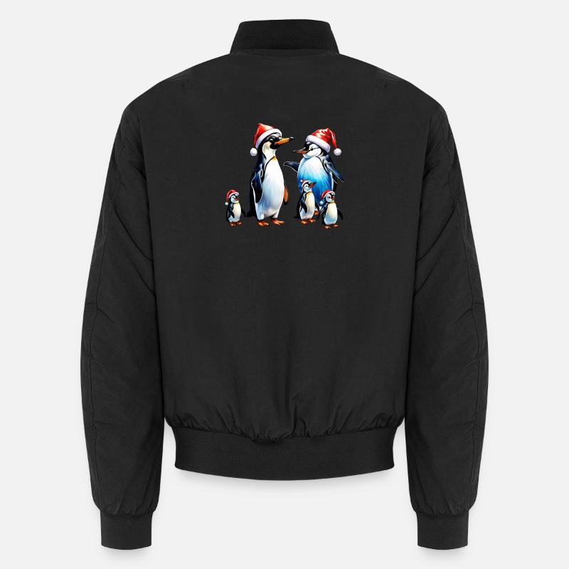 Niedliche Pinguine - Unisex Bomberjacke - Schwarz
