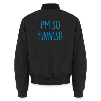 JE SUIS TELLEMENT FINLANDAIS FINNOIS Finlande - Bomber unisexe - noir - Dos - AI Model Male 185 light (185cm)