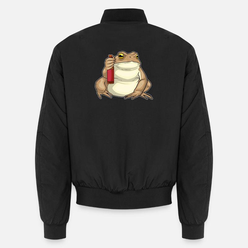 Frosch Flasche Bier - Unisex Bomberjacke - Schwarz