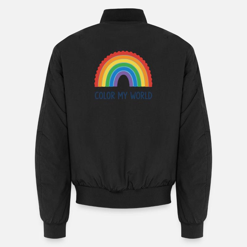 Vibrant Rainbow Arc Design for Apparel Unisex Bomber Jacket