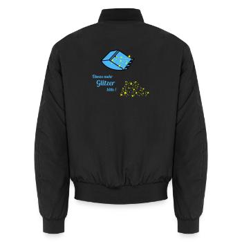 mehr Glitzer  - Unisex Bomberjacke - Schwarz - Hinten - AI Model Male 185 light (185cm)