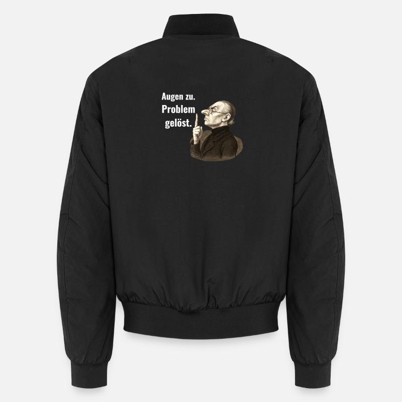 Close your eyes – problem solved. - Unisex Bomber Jacket - black