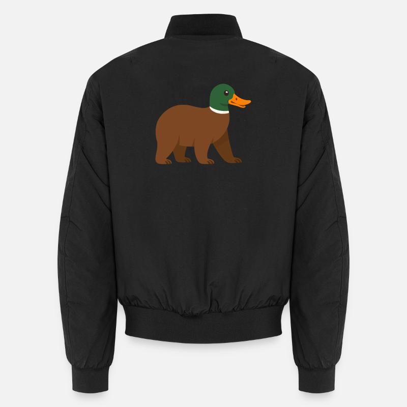 The bear duck - it has a beak! Unisex Bomber Jacket
