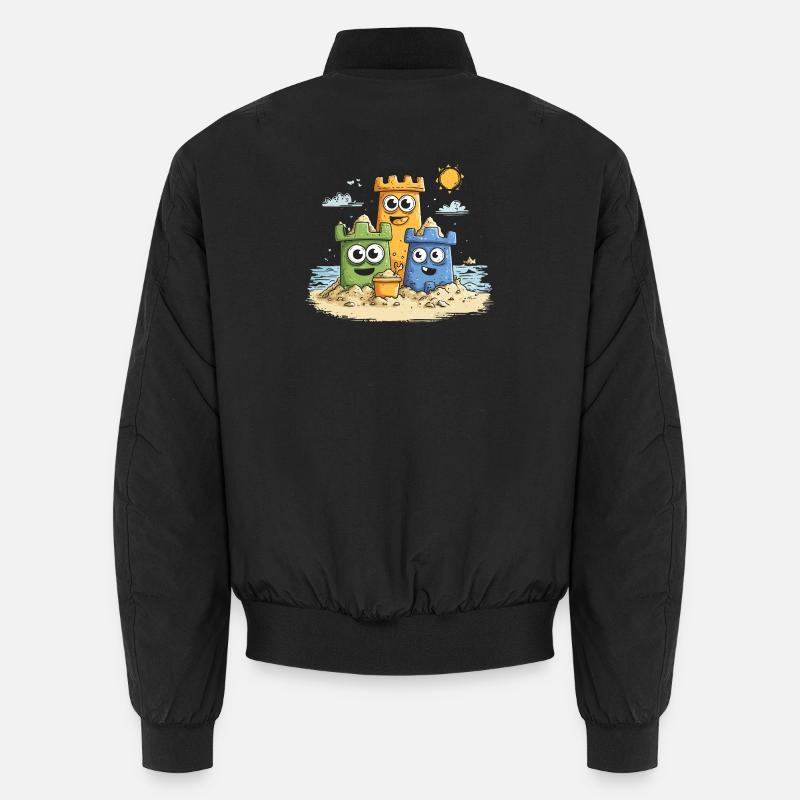 Sandbox heroes on the beach - Unisex Bomber Jacket - black