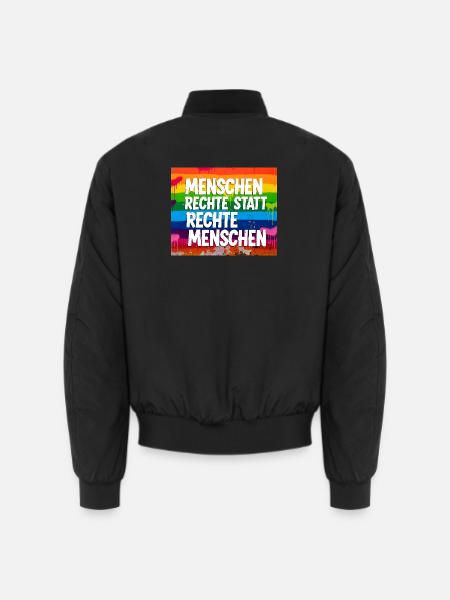 Menschenrechte statt rechte Menschen Statement - Unisex Bomberjacke - Schwarz