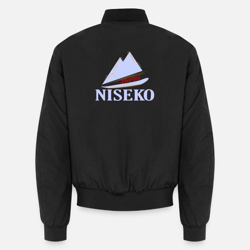 Ski, Snowboard, Niseko - Unisex Bomber Jacket - black