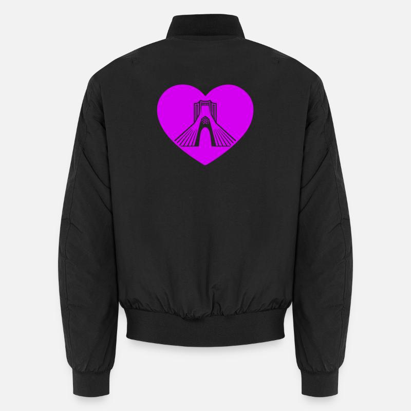 Azadi Iran Heart - Unisex Bomber Jacket - black