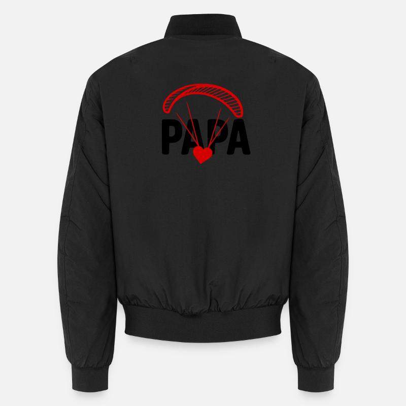Papa Gleitschirm, Paragliding mit Herz - Unisex Bomberjacke - Schwarz