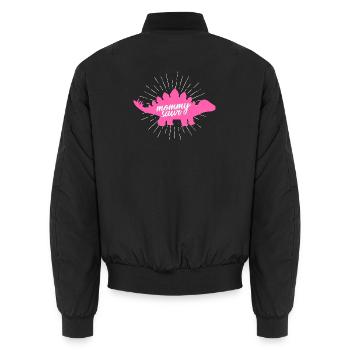 Mommysaurier Rex lustiges rosa Dinosaurier-Slogan-Design - Unisex Bomberjacke - Schwarz - Hinten - AI Model Male 185 light (185cm)