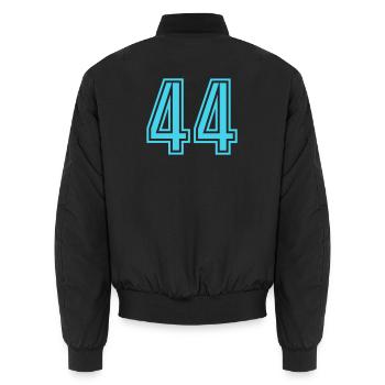 44 - Unisex Bomberjacke - Schwarz - Hinten - AI Model Male 185 light (185cm)