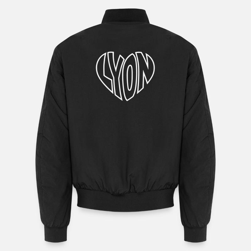 Lyon Heart Logo Line Art Unisex Bomber Jacket