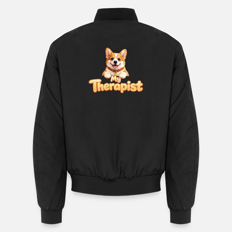 Corgi My Therapist Unisex Bomberjacke