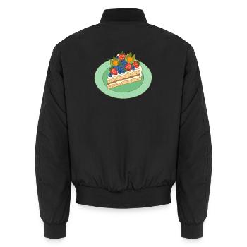 Splendeur de gâteau fruité - Bomber unisexe - noir - Dos - AI Model Male 185 light (185cm)