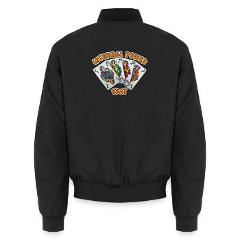 Skat : Force mentale - Bomber unisexe - noir - Dos - AI Model Male 185 light (185cm)