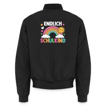 Kita Erste Klasse Regenbogen Schüler Kindergarten - Unisex Bomberjacke - Schwarz - Hinten - AI Model Male 185 light (185cm)