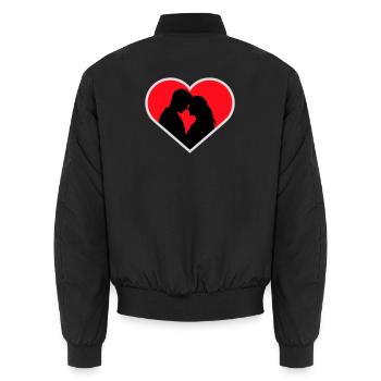 Couple Silhouette Amour Romance Petit ami de la Saint-Valentin - Bomber unisexe - noir - Dos - AI Model Male 185 light (185cm)