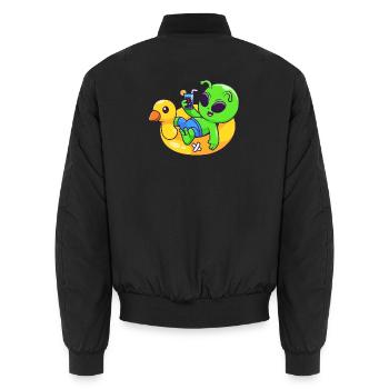 Alien Chill sur Pool Float - Bomber unisexe - noir - Dos - AI Model Male 185 light (185cm)