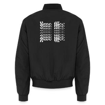Motivation Shirt – Time Flies - Unisex Bomberjacke - Schwarz - Hinten - AI Model Male 185 light (185cm)