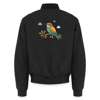 Bunter Bienenfresser auf einem Ast - Unisex Bomberjacke - Schwarz - Hinten - AI Model Male 185 light (185cm)